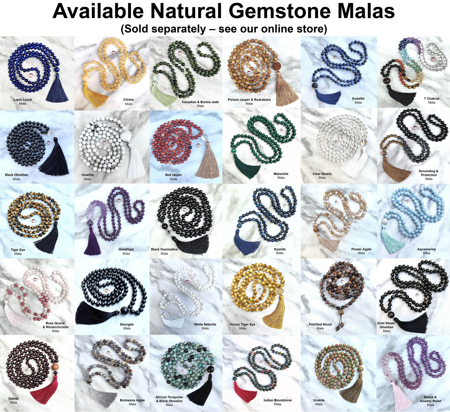 AQUAMARINE & WHITE MOONSTONE MALA