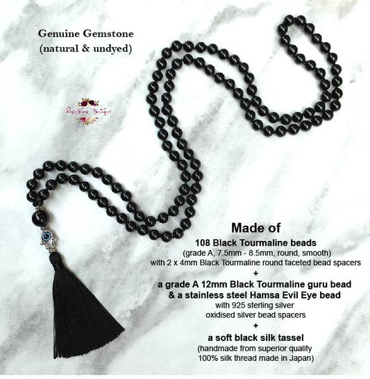 BLACK TOURMALINE MALA