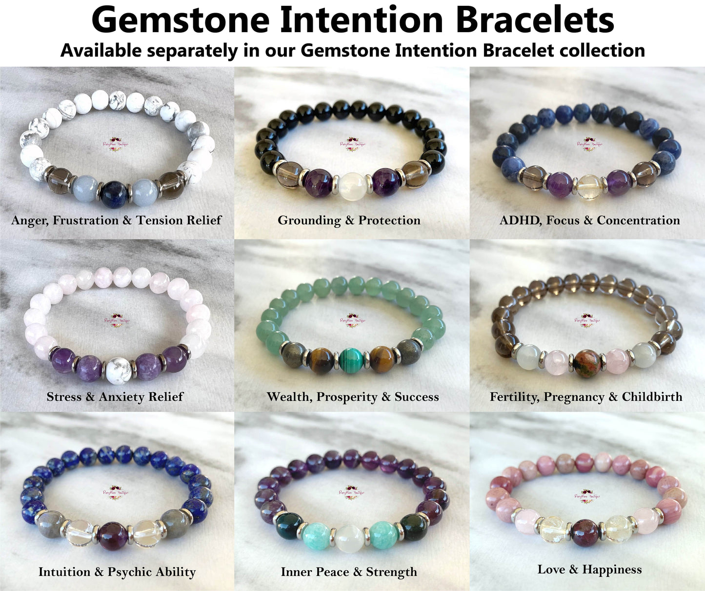 Bracelet en tourmaline noire