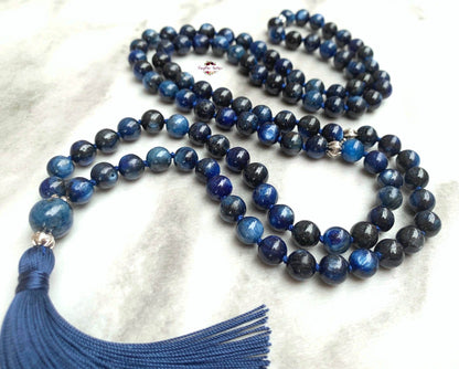 KYANITE MALA | 108 Beads, Hand-knotted, Grade A Natural Gemstone Necklace