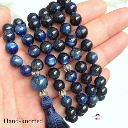 KYANITE MALA | 108 Beads, Hand-knotted, Grade A Natural Gemstone Necklace
