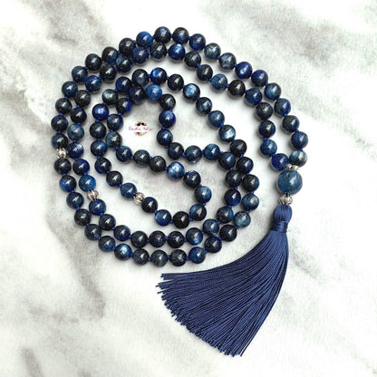 KYANITE MALA | 108 Beads, Hand-knotted, Grade A Natural Gemstone Necklace