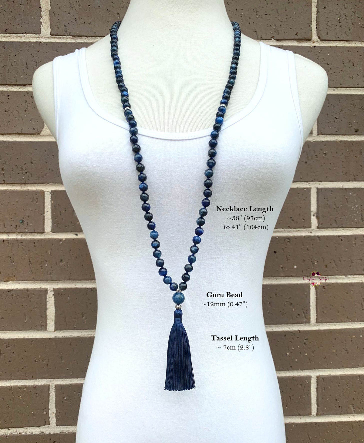 KYANITE MALA | 108 Beads, Hand-knotted, Grade A Natural Gemstone Necklace