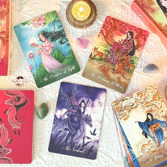 FOXFIRE THE KITSUNE ORACLE CARD DECK | 44 Cards with 143-Page Guidebook