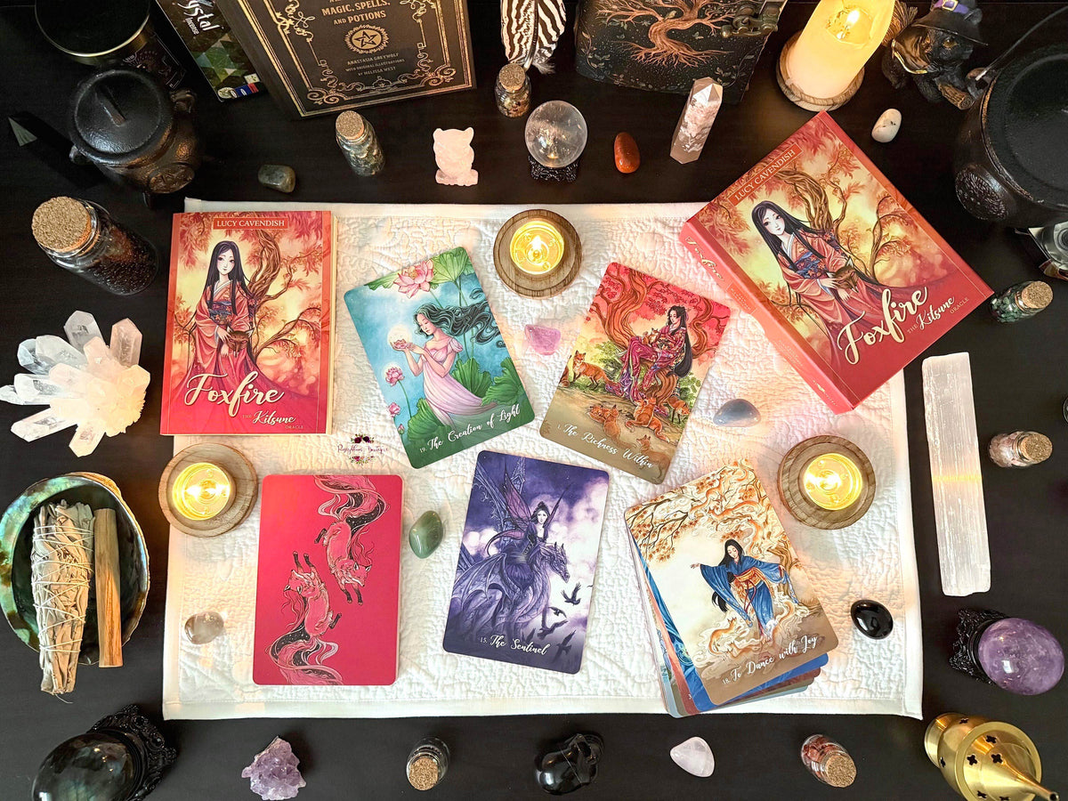FOXFIRE THE KITSUNE ORACLE CARD DECK | 44 Cards with 143-Page Guidebook