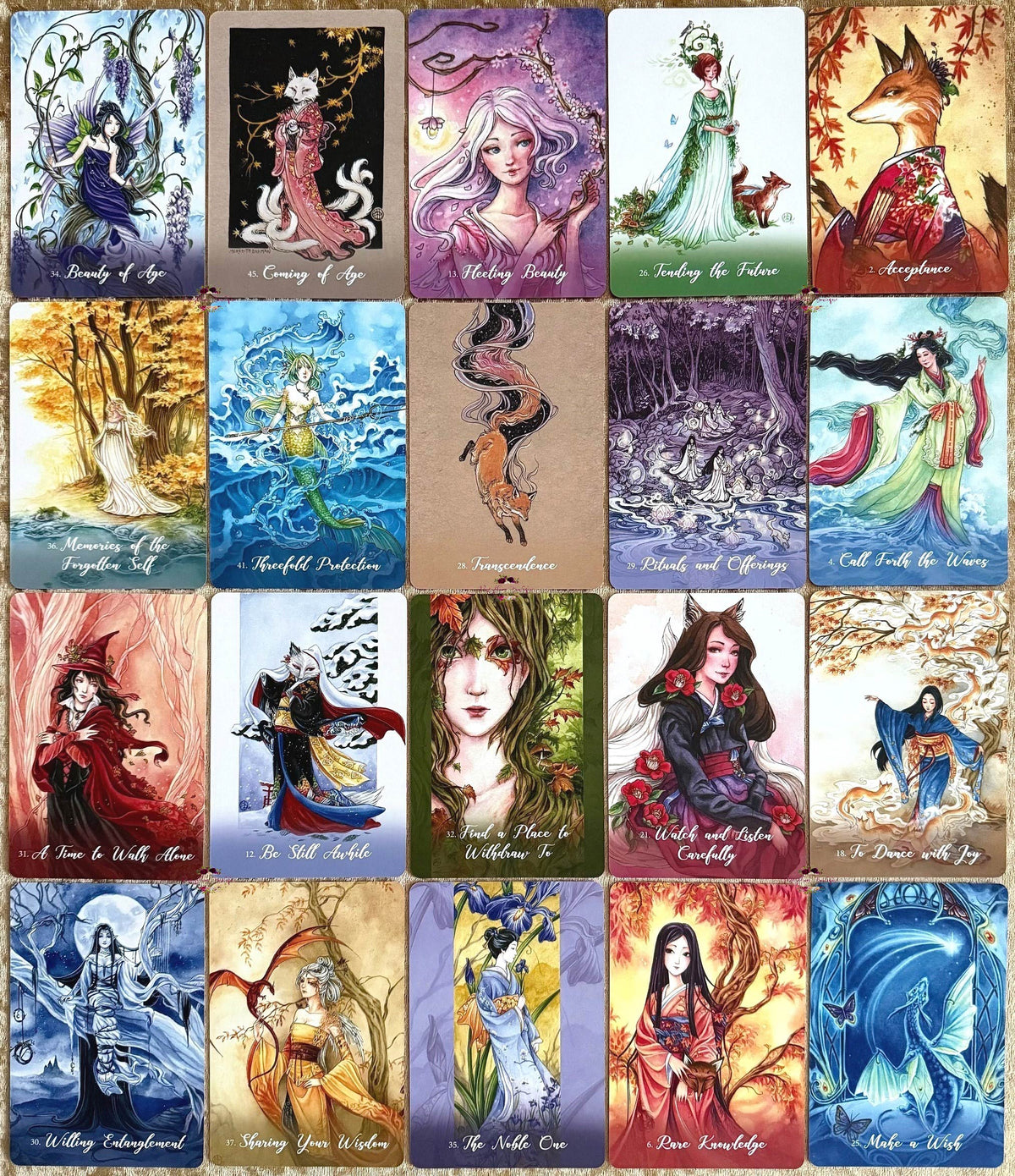 FOXFIRE THE KITSUNE ORACLE CARD DECK | 44 Cards with 143-Page Guidebook