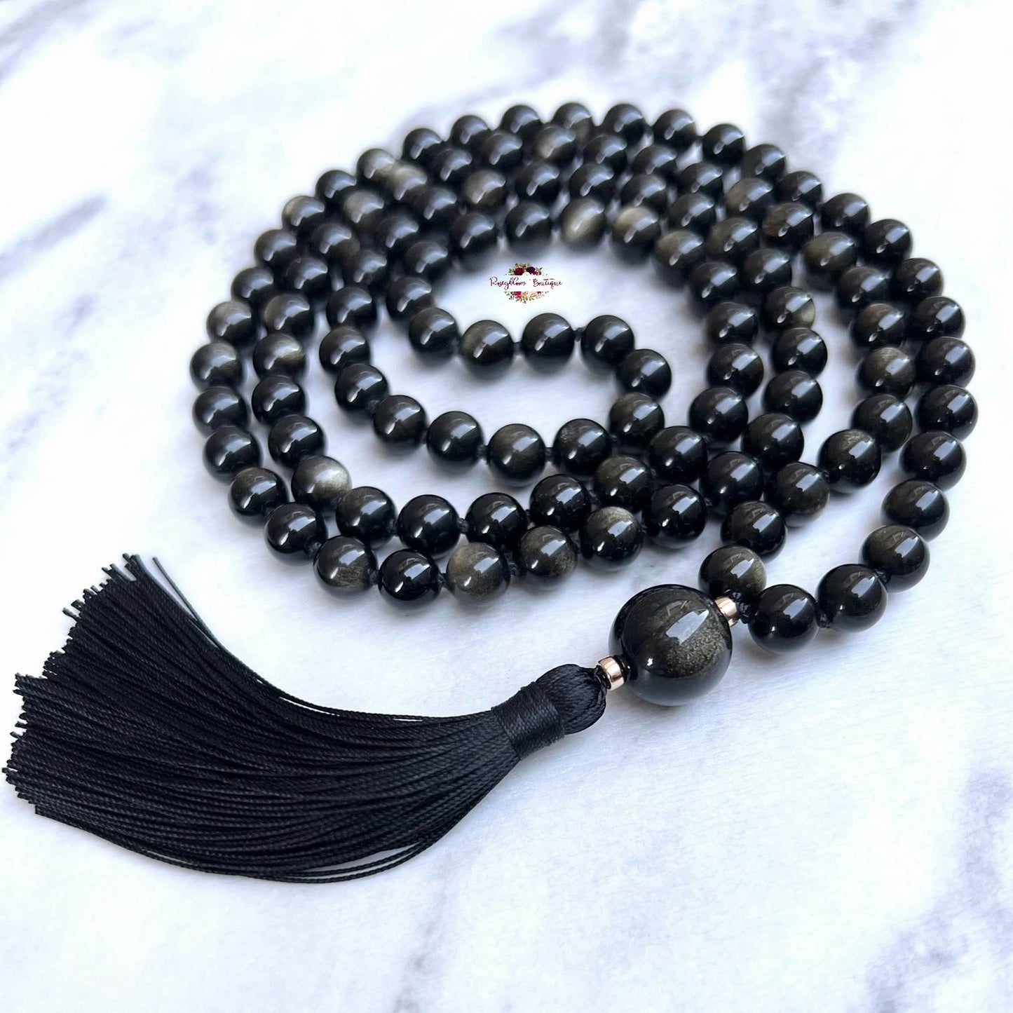 GOLD SHEEN OBSIDIAN MALA