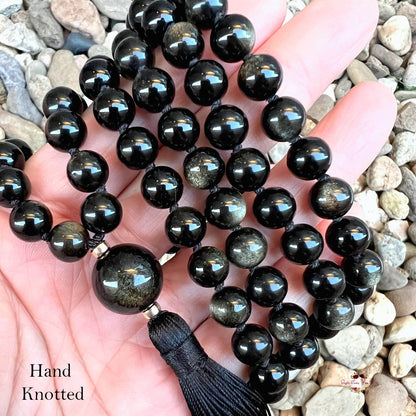 GOLD SHEEN OBSIDIAN MALA