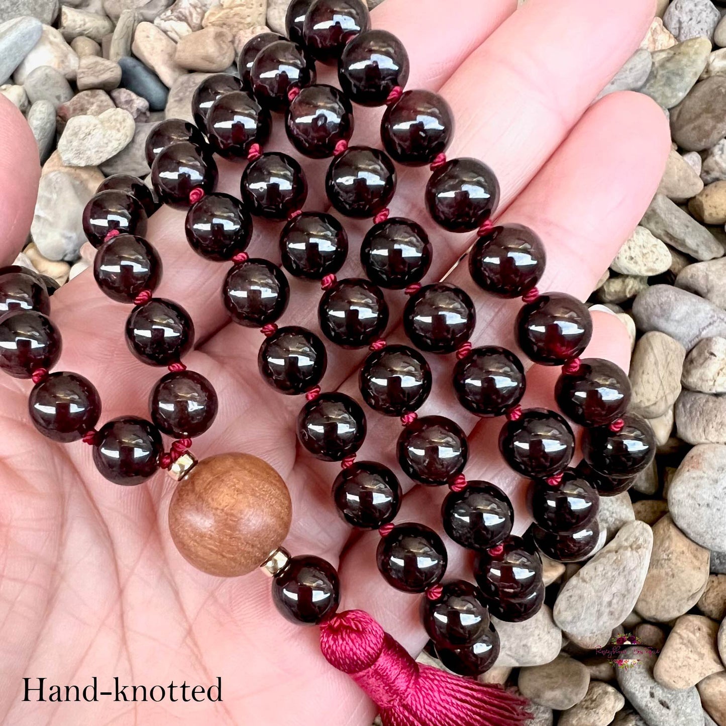 GARNET MALA – 108 Beads, Hand-knotted, Grade A